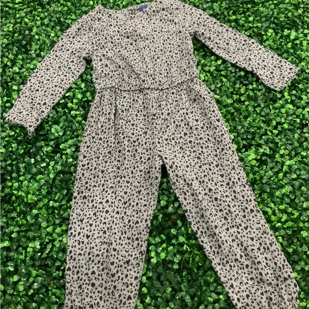 Girls Leopard Print Jumpsuit